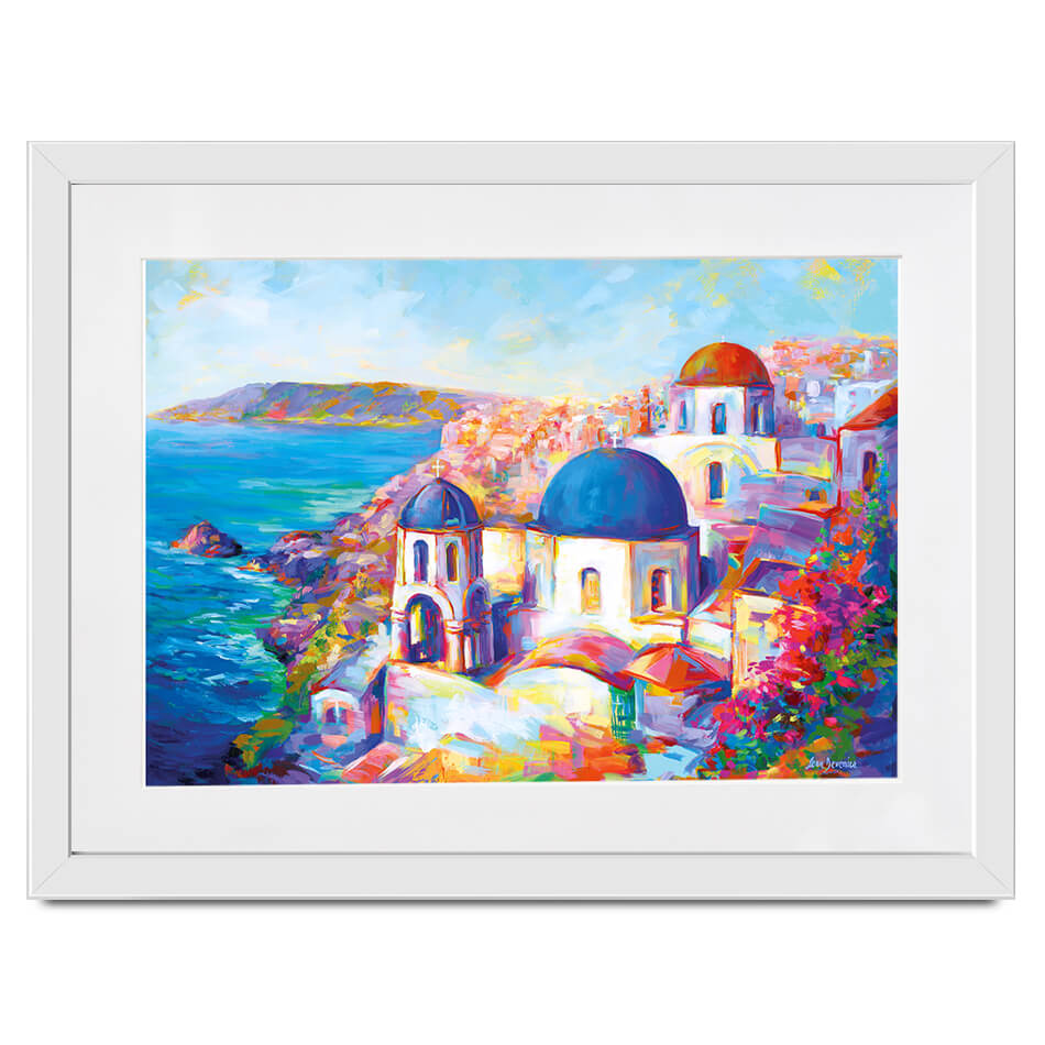 Santorini Greece Framed Art Print Santorini Greece Framed Art Print wall art product Leon Devenice