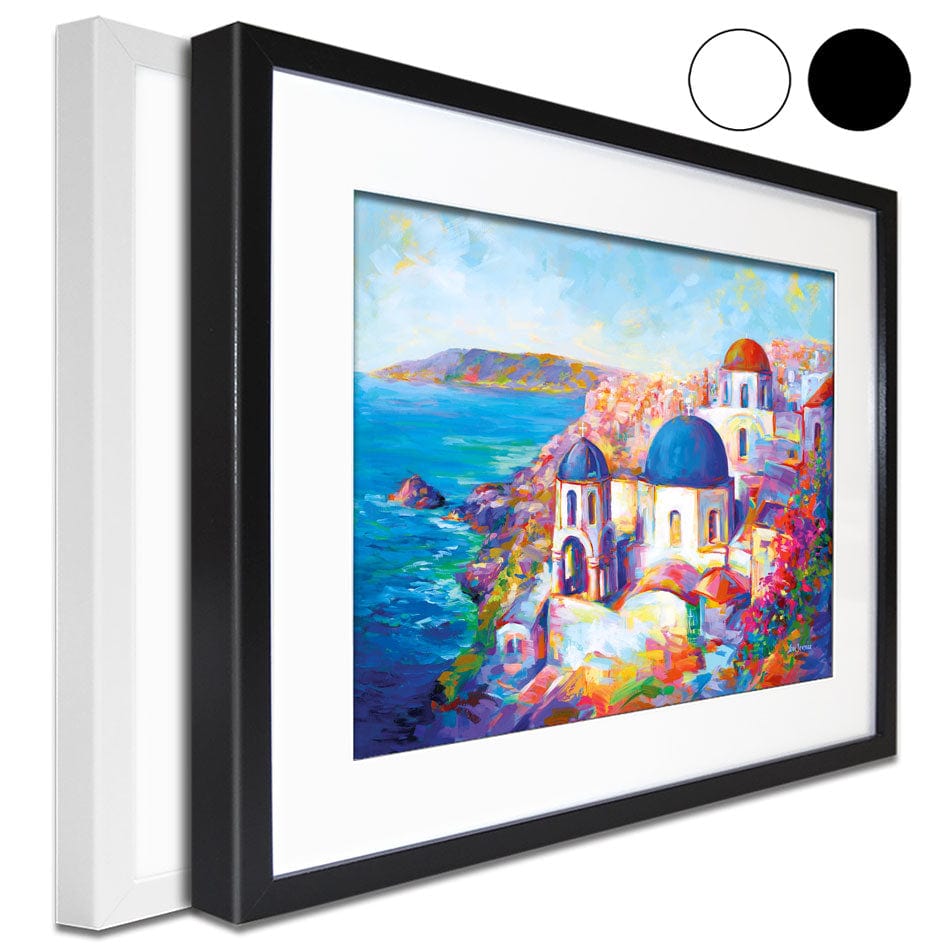 Santorini Greece Framed Art Print wall art product Leon Devenice
