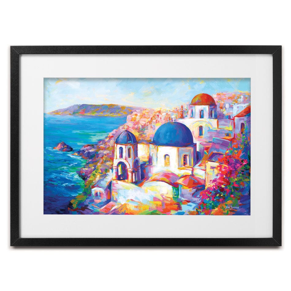 Santorini Greece Framed Art Print wall art product Leon Devenice