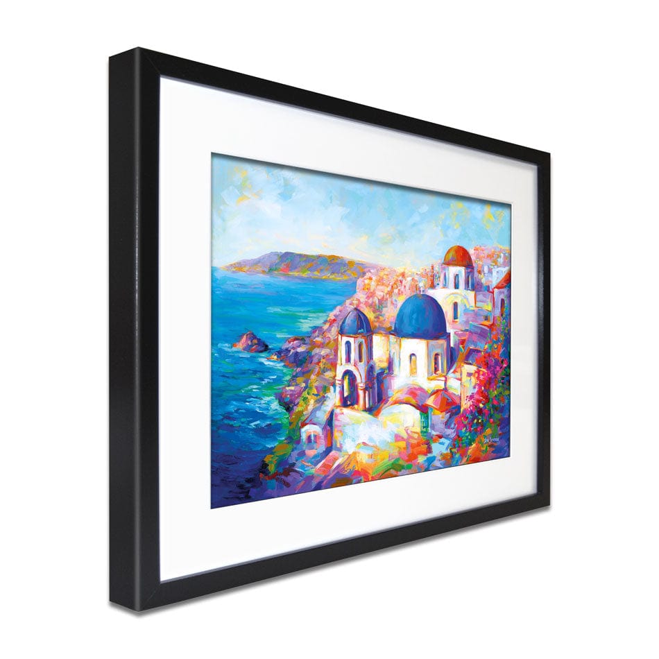 Santorini Greece Framed Art Print wall art product Leon Devenice