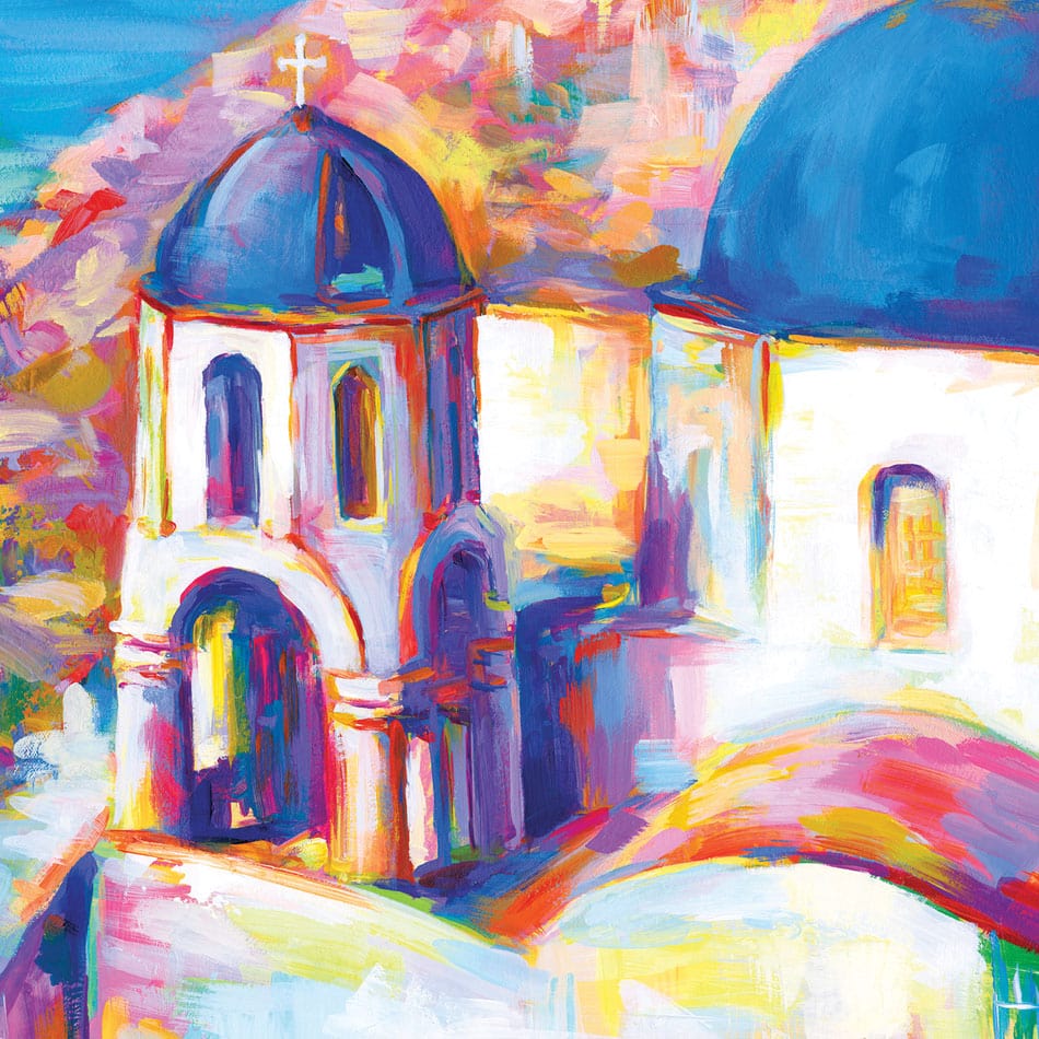 Santorini Greece Framed Art Print wall art product Leon Devenice
