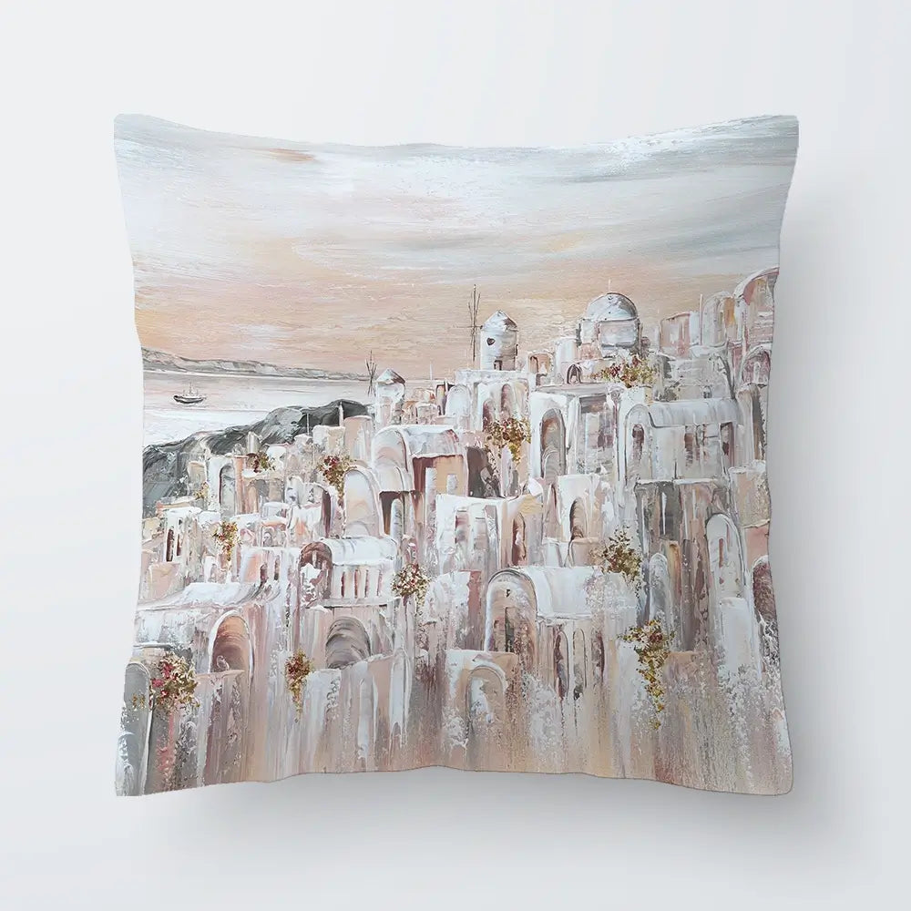 Santorini Oia Dreams Cushion Santorini Oia Dreams Cushion wall art product Art Print Shop