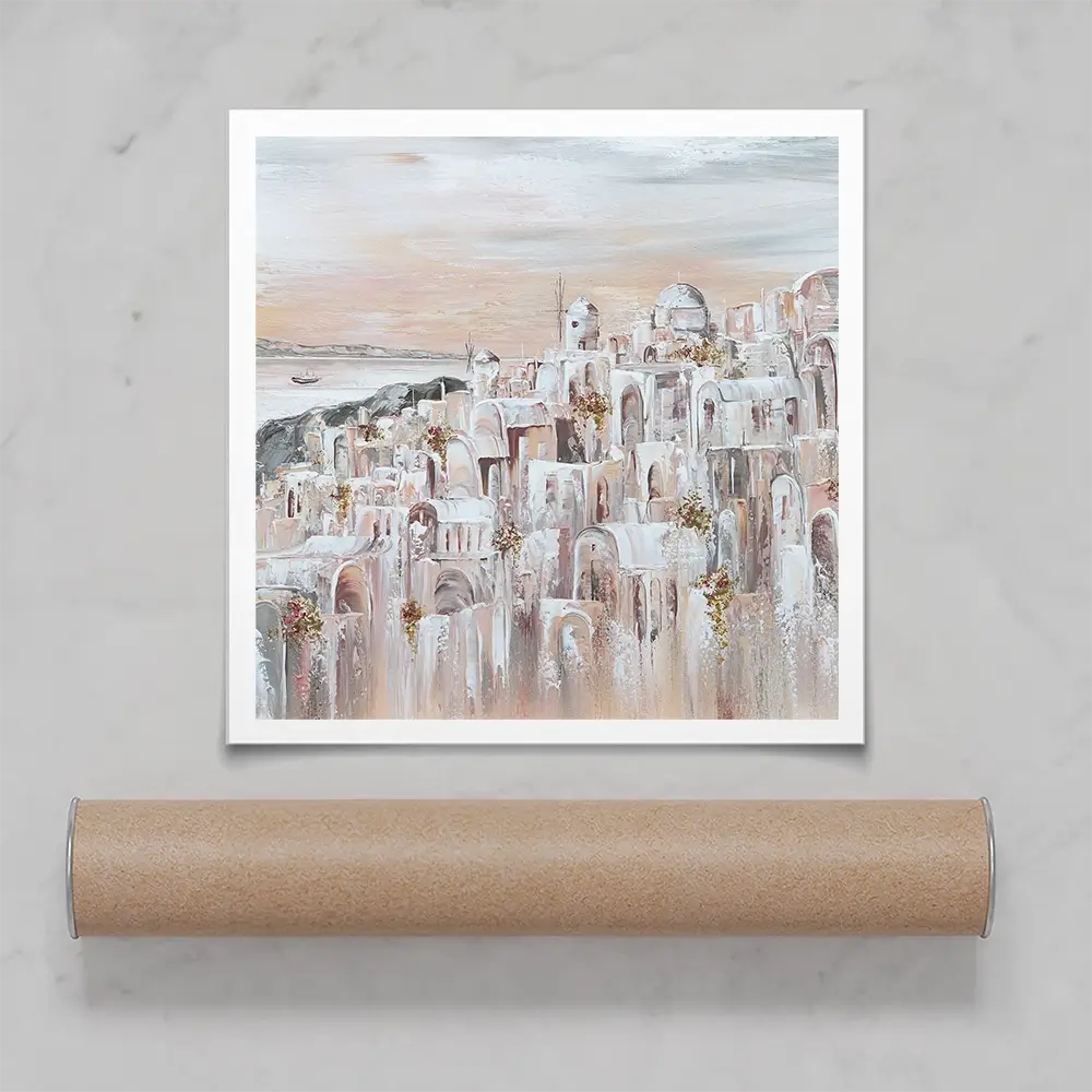 Santorini Oia Dreams Square Art Print Santorini Oia Dreams Square Art Print wall art product Art Print Shop