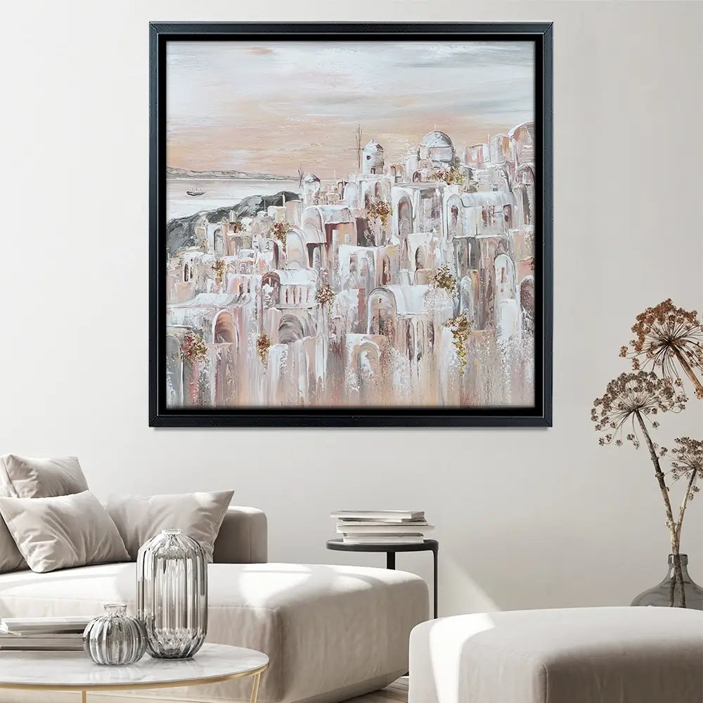 Santorini Oia Dreams Square Canvas Print Santorini Oia Dreams Square Canvas Print wall art product Art Print Shop