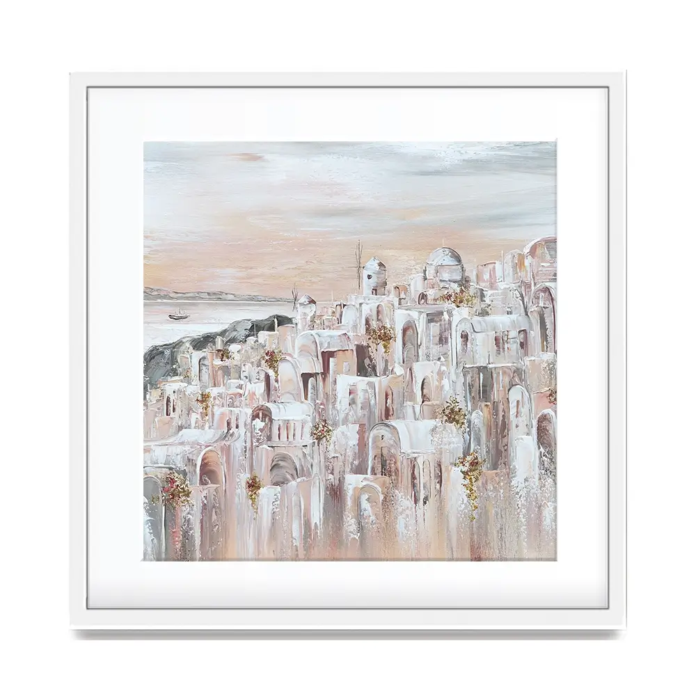 Santorini Oia Dreams Square Framed Art Print Santorini Oia Dreams Square Framed Art Print wall art product Art Print Shop