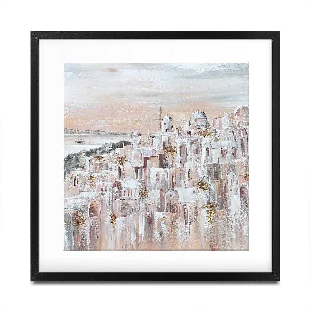 Santorini Oia Dreams Square Framed Art Print Santorini Oia Dreams Square Framed Art Print wall art product Art Print Shop