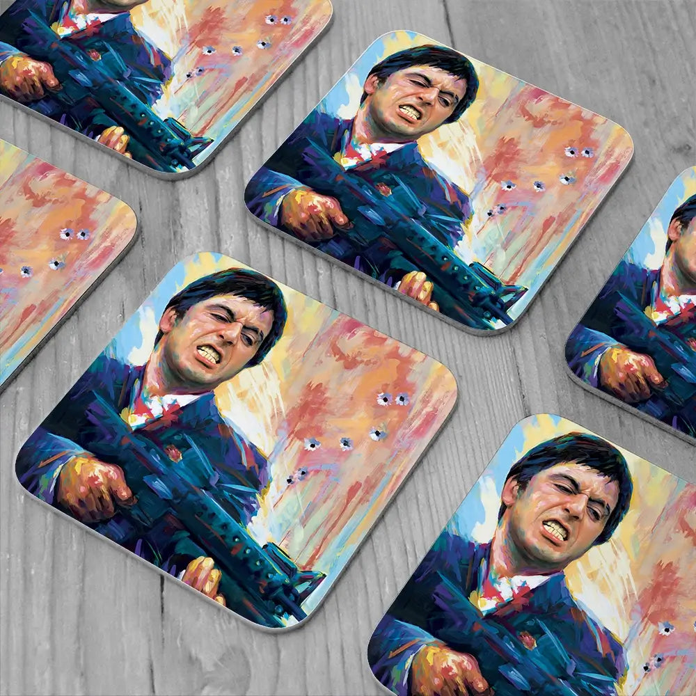 Scarface Coaster Set Scarface Coaster Set wall art product Art Print Shop
