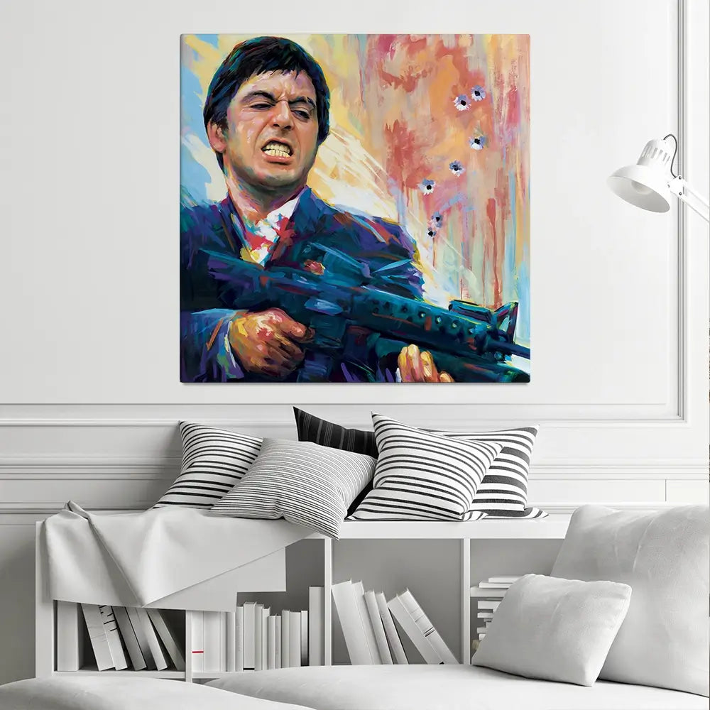 Scarface Square Canvas Print Scarface Square Canvas Print wall art product Art Print Shop