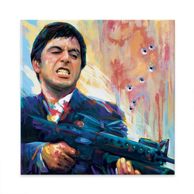 Scarface Square Canvas Print Scarface Square Canvas Print wall art product Art Print Shop