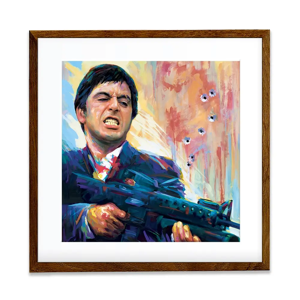 Scarface Square Framed Art Print Scarface Square Framed Art Print wall art product Art Print Shop