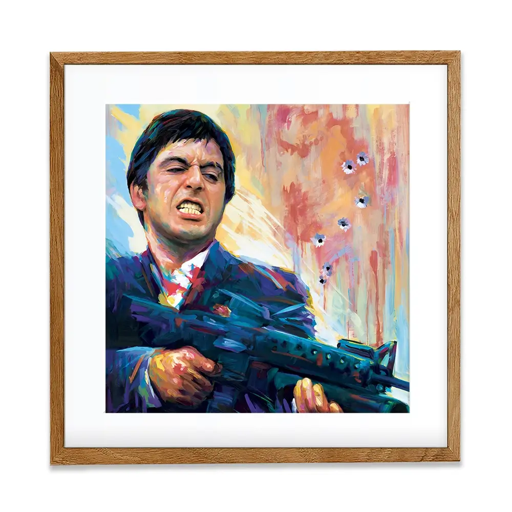 Scarface Square Framed Art Print Scarface Square Framed Art Print wall art product Art Print Shop