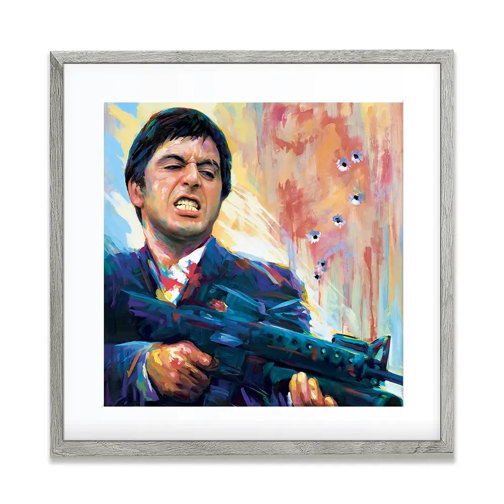 Scarface Square Framed Art Print Scarface Square Framed Art Print wall art product Art Print Shop