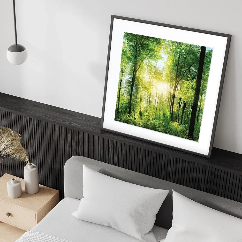 Scenic Forest Square Framed Art Print Scenic Forest Square Framed Art Print wall art product Smileus / Shutterstock