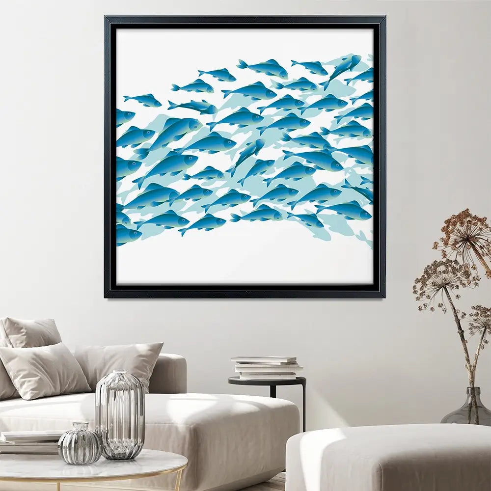 School Of Fish Square Canvas Print School Of Fish Square Canvas Print wall art product Galyna_P / Shutterstock
