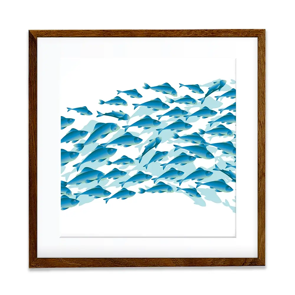 School Of Fish Square Framed Art Print School Of Fish Square Framed Art Print wall art product Galyna_P / Shutterstock
