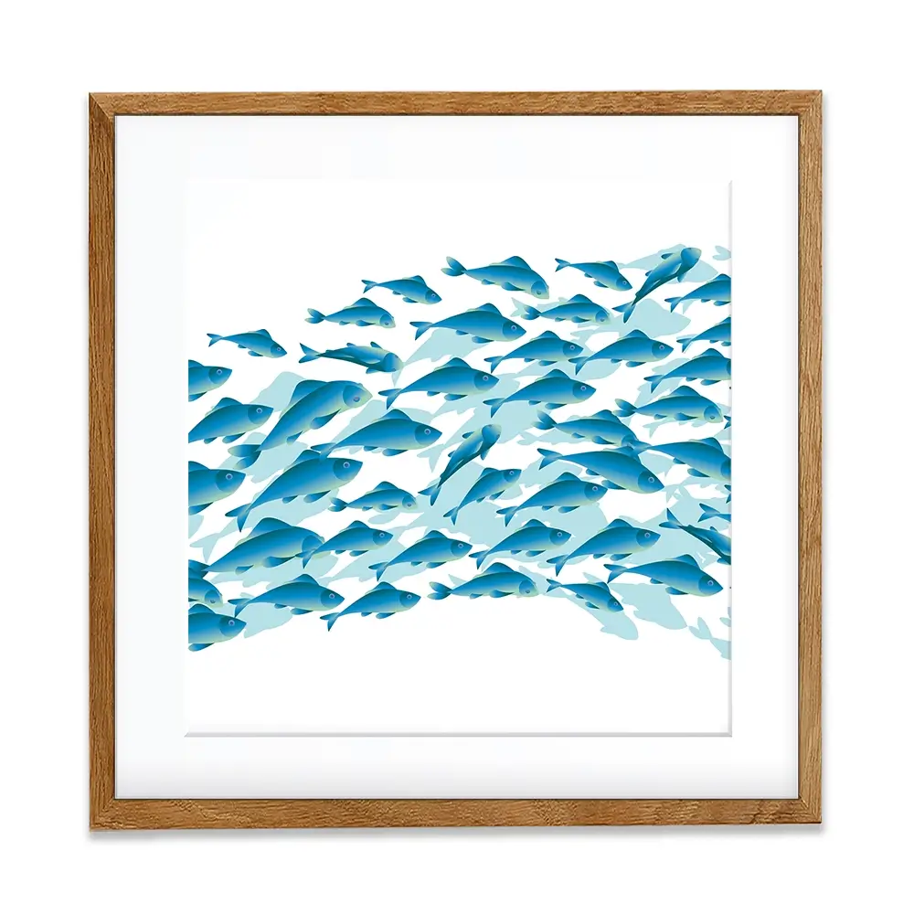School Of Fish Square Framed Art Print School Of Fish Square Framed Art Print wall art product Galyna_P / Shutterstock