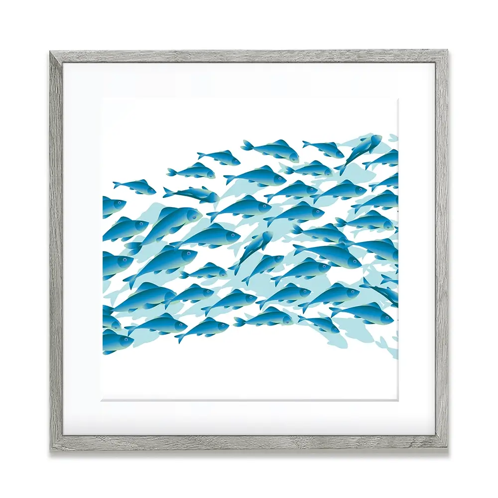 School Of Fish Square Framed Art Print School Of Fish Square Framed Art Print wall art product Galyna_P / Shutterstock