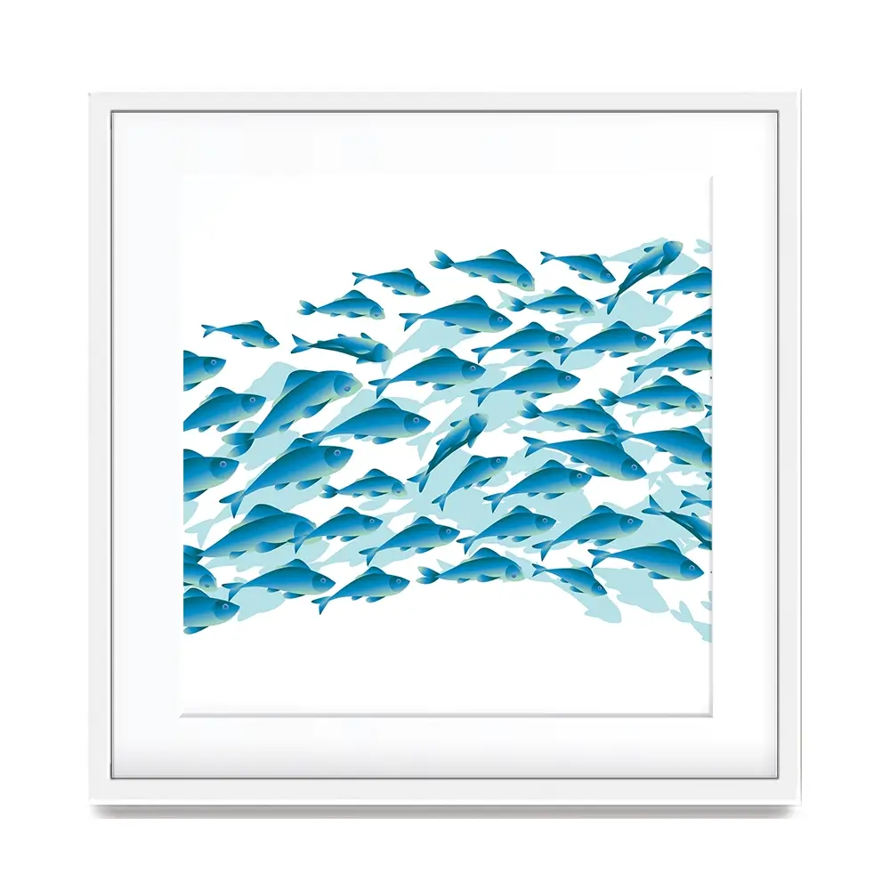 School Of Fish Square Framed Art Print School Of Fish Square Framed Art Print wall art product Galyna_P / Shutterstock
