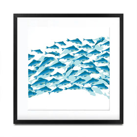 School Of Fish Square Framed Art Print School Of Fish Square Framed Art Print wall art product Galyna_P / Shutterstock