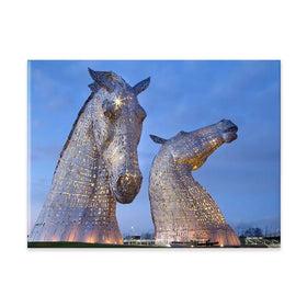 Scotland Kelpies At Night Canvas Print Scotland Kelpies At Night Canvas Print wall art product Gavin Ritchie / Shutterstock