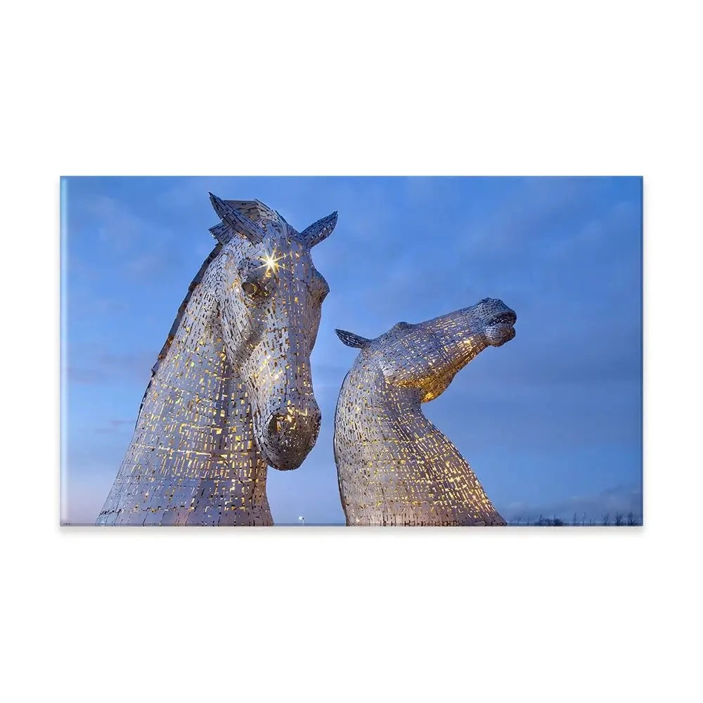 Scotland Kelpies At Night Canvas Print Scotland Kelpies At Night Canvas Print wall art product Gavin Ritchie / Shutterstock
