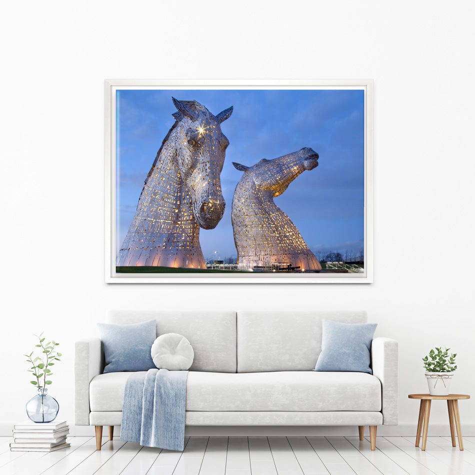 Scotland Kelpies At Night Canvas Print wall art product Gavin Ritchie / Shutterstock
