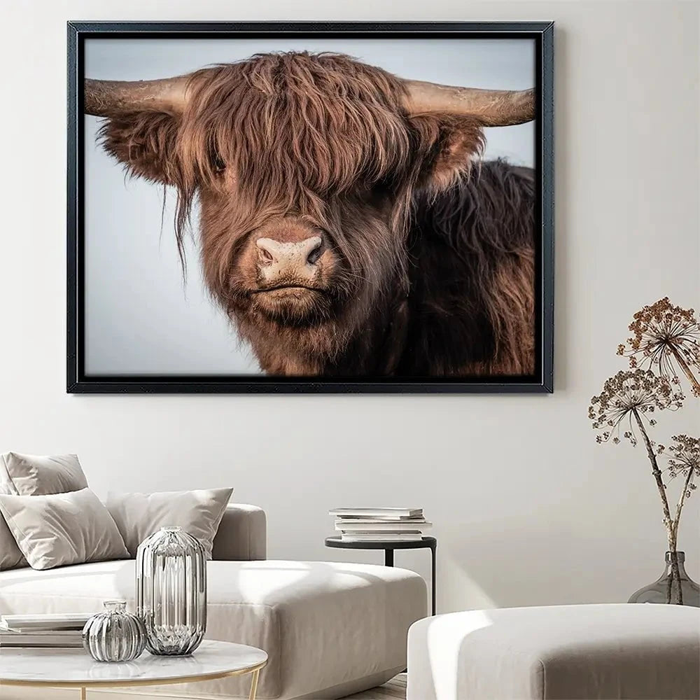 Scottish Brown Highland Cattle Canvas Print Scottish Brown Highland Cattle Canvas Print wall art product Sandro Fabris / Shutterstock