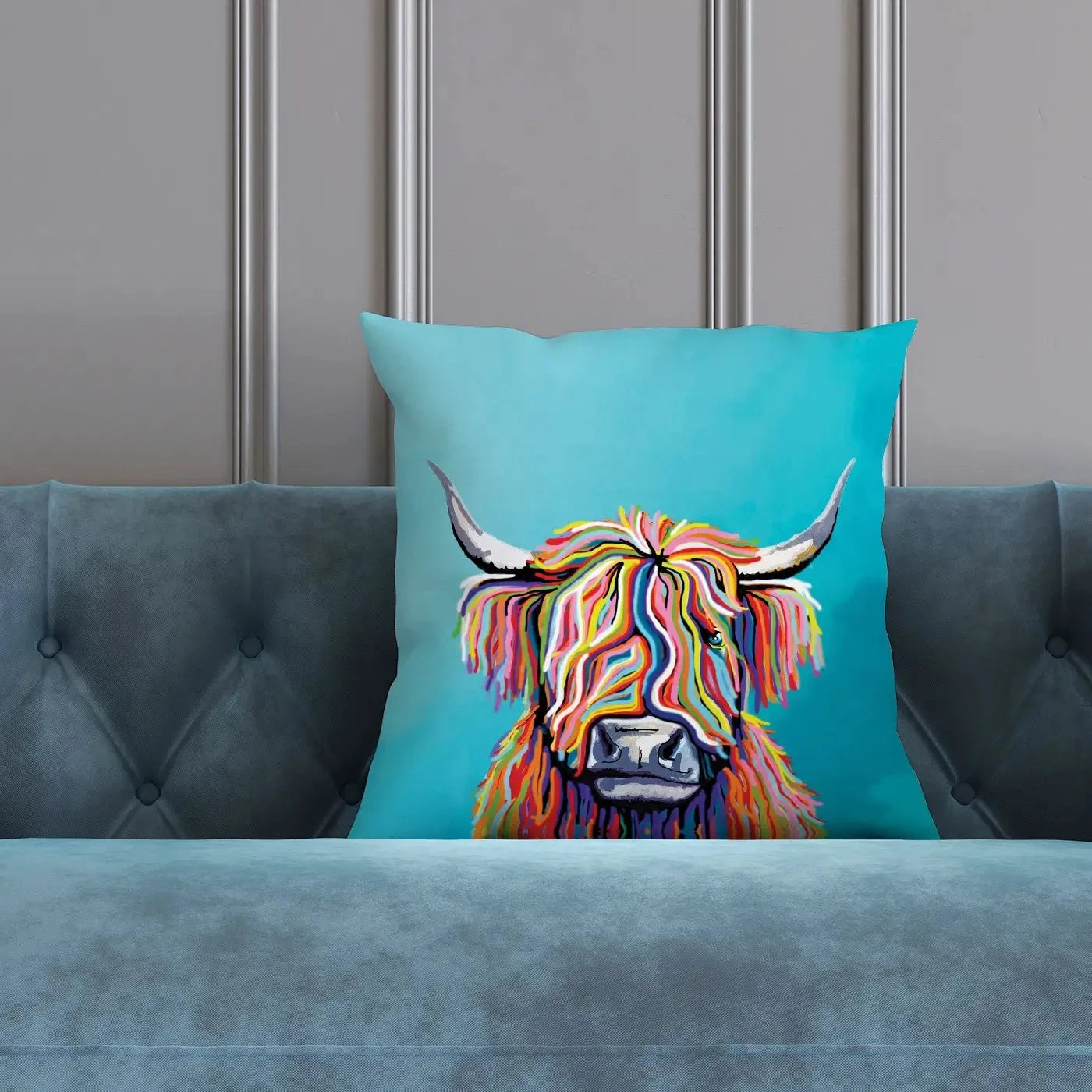 Scottish Cow Cushion Scottish Cow Cushion wall art product Independent