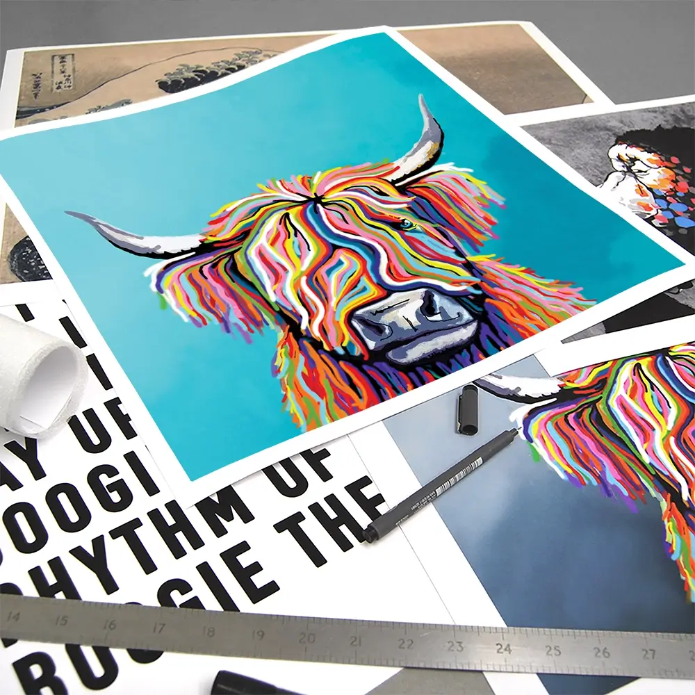 Scottish Cow Square Art Print Scottish Cow Square Art Print wall art product Independent