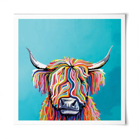 Scottish Cow Square Art Print Scottish Cow Square Art Print wall art product Independent