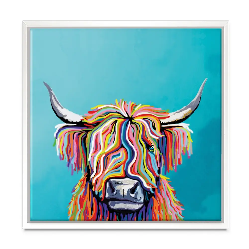 Scottish Cow Square Canvas Print Scottish Cow Square Canvas Print wall art product Independent