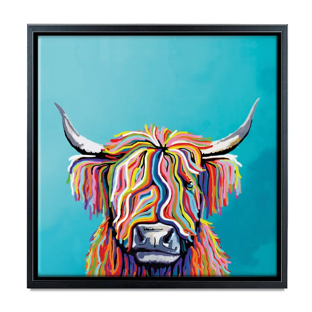 Scottish Cow Square Canvas Print Scottish Cow Square Canvas Print wall art product Independent