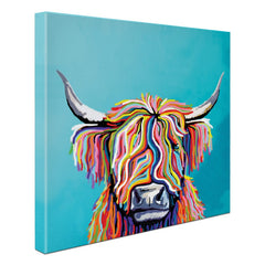 Scottish Cow Square Canvas Print wall art product Independent