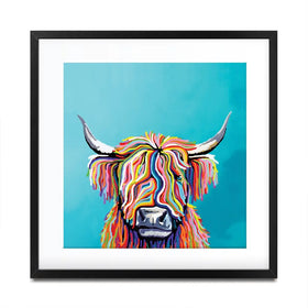 Scottish Cow Square Framed Art Print Scottish Cow Square Framed Art Print wall art product Independent