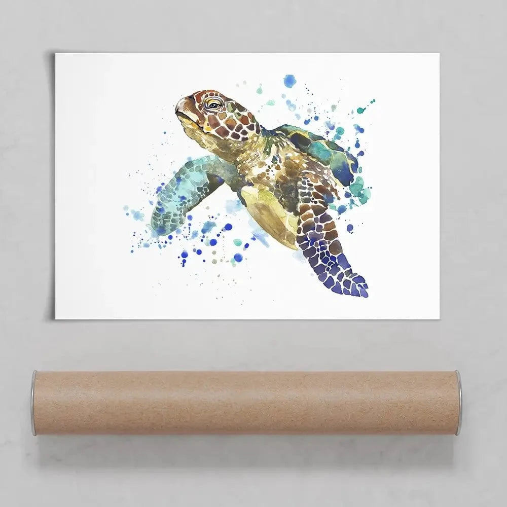Sea Turtle Paint Splash Art Print Sea Turtle Paint Splash Art Print wall art product Faenkova Elena / Shutterstock