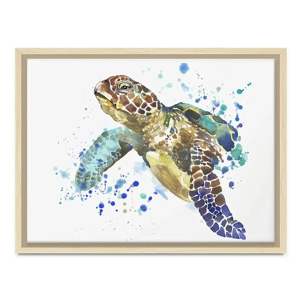 Sea Turtle Paint Splash Canvas Print Sea Turtle Paint Splash Canvas Print wall art product Faenkova Elena / Shutterstock