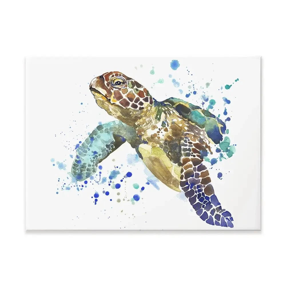 Sea Turtle Paint Splash Canvas Print Sea Turtle Paint Splash Canvas Print wall art product Faenkova Elena / Shutterstock