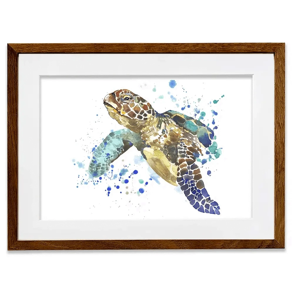 Sea Turtle Paint Splash Framed Art Print Sea Turtle Paint Splash Framed Art Print wall art product Faenkova Elena / Shutterstock