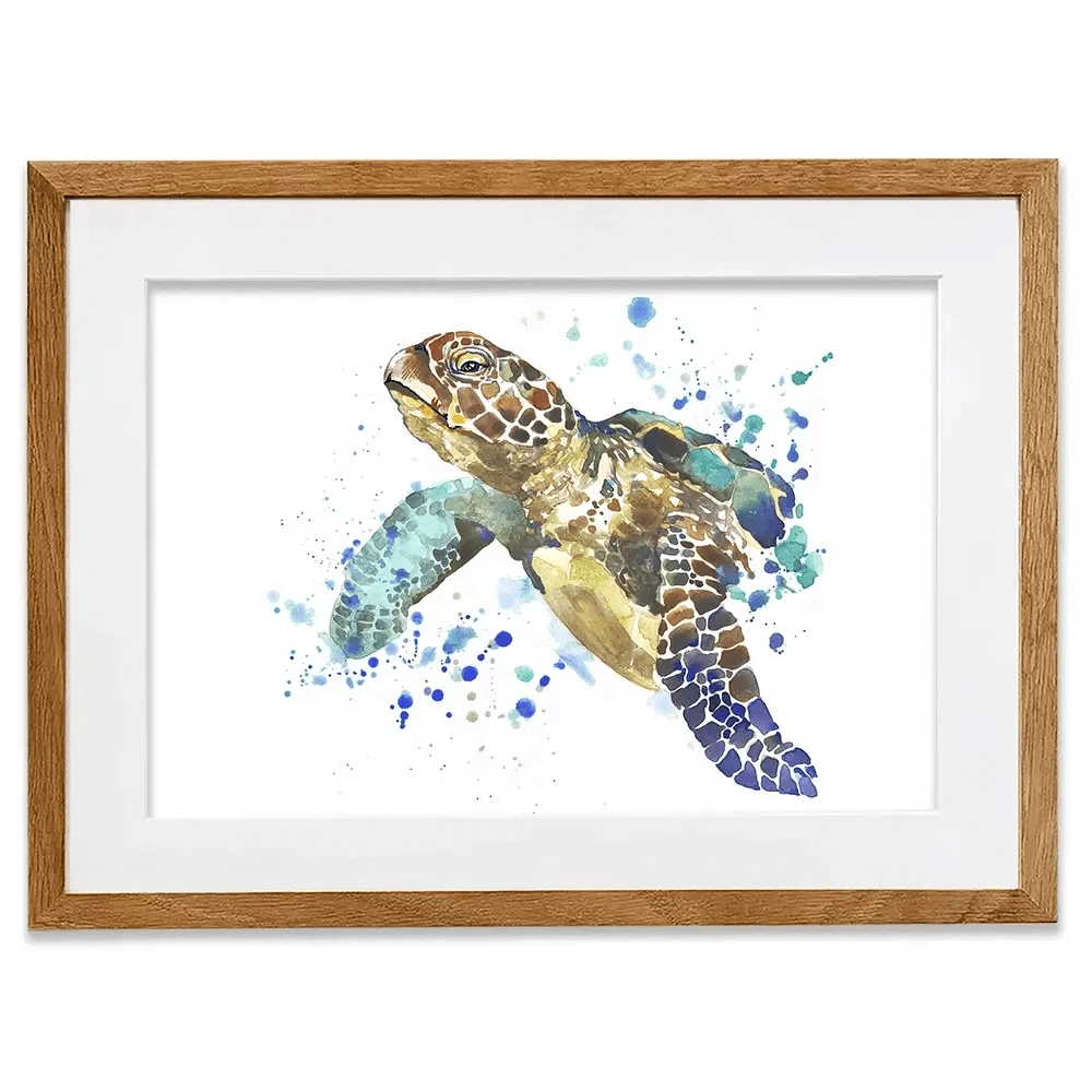Sea Turtle Paint Splash Framed Art Print Sea Turtle Paint Splash Framed Art Print wall art product Faenkova Elena / Shutterstock