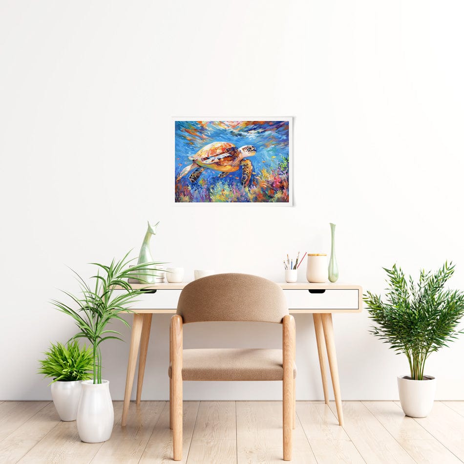 Sea Turtles Adventure Art Print wall art product Leon Devenice