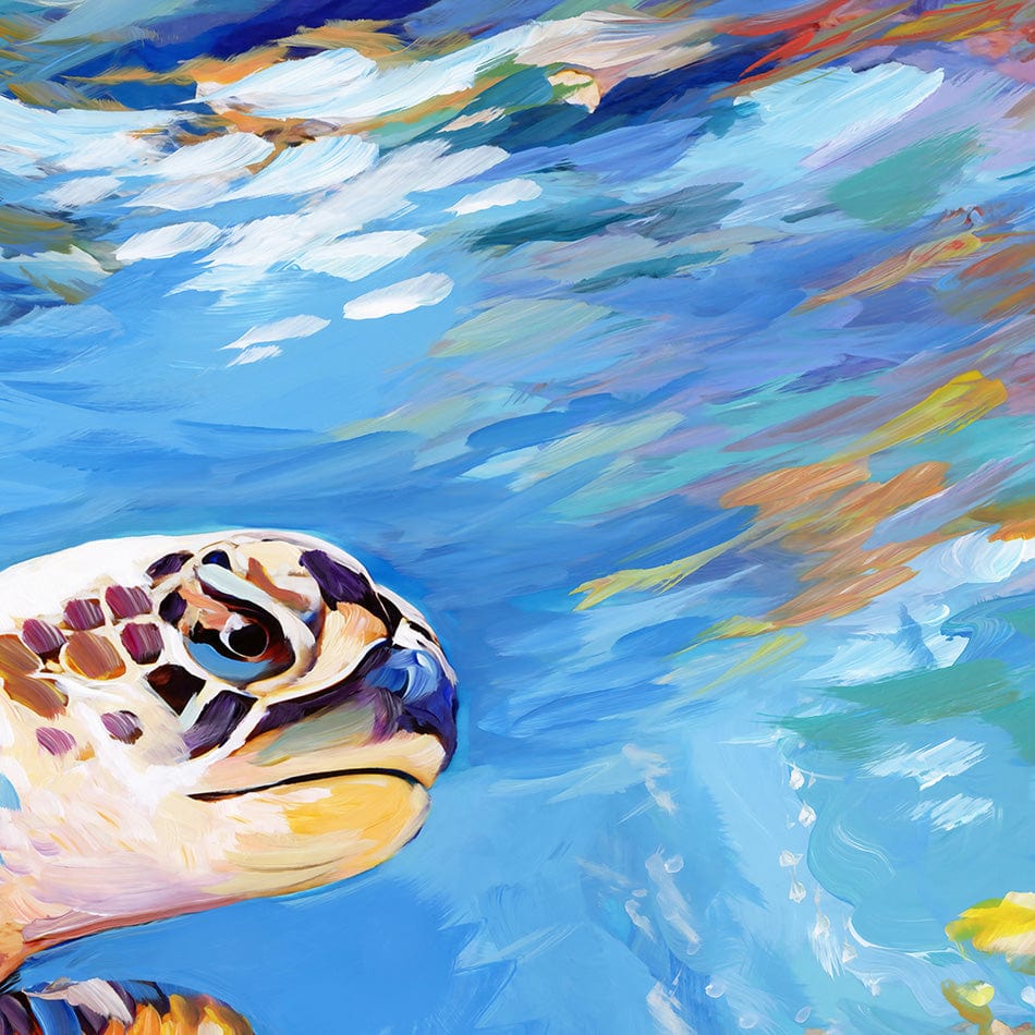 Sea Turtles Adventure Art Print wall art product Leon Devenice