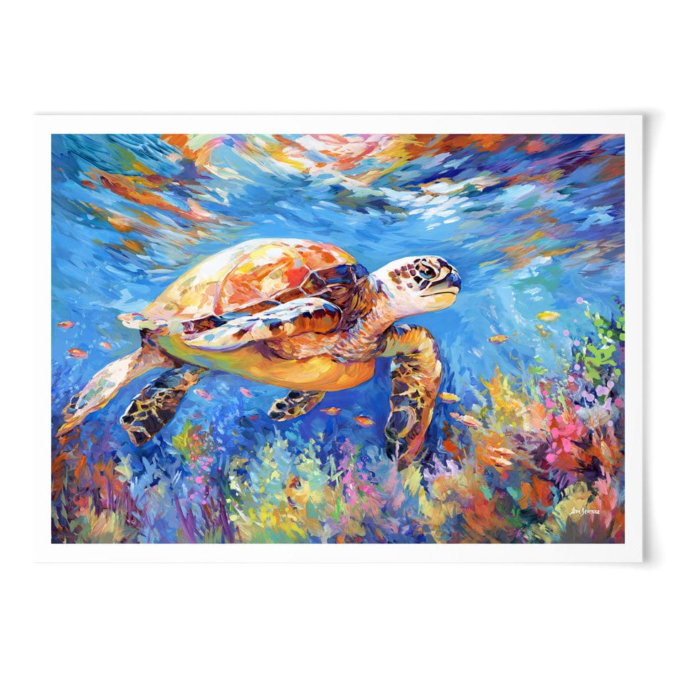 Sea Turtles Adventure Art Print wall art product Leon Devenice