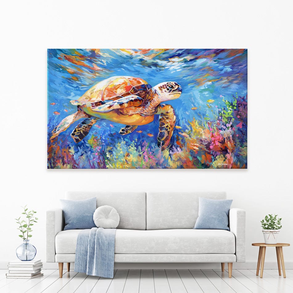 Sea Turtles Adventure Canvas Print wall art product Leon Devenice