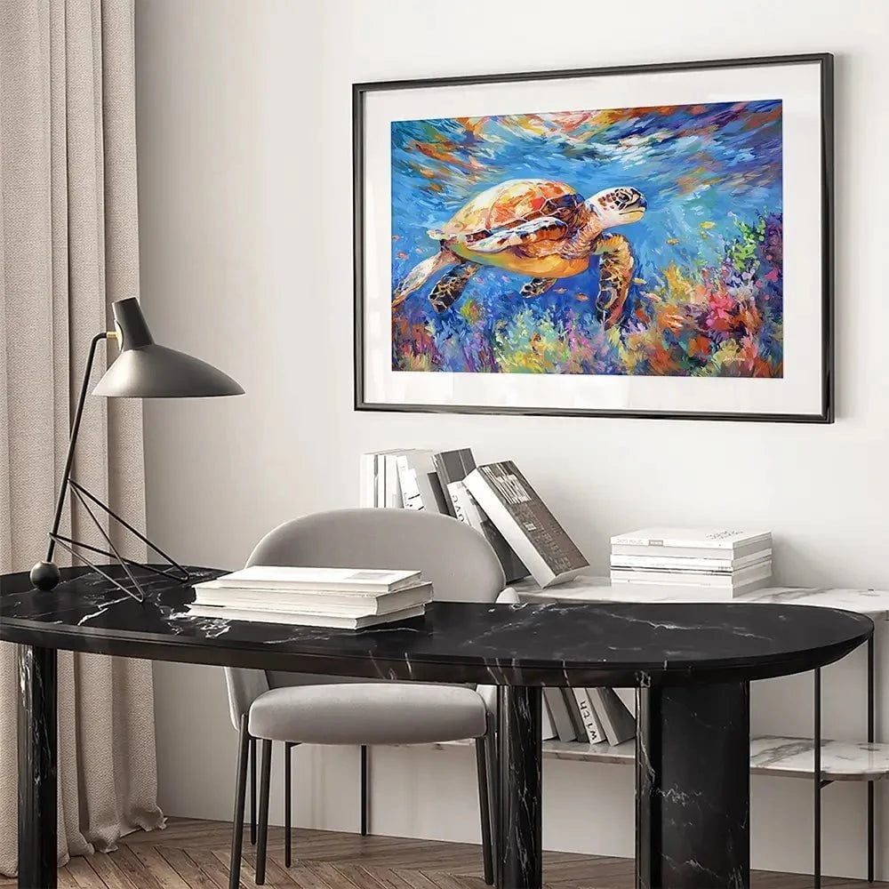Sea Turtles Adventure Framed Art Print Sea Turtles Adventure Framed Art Print wall art product Leon Devenice