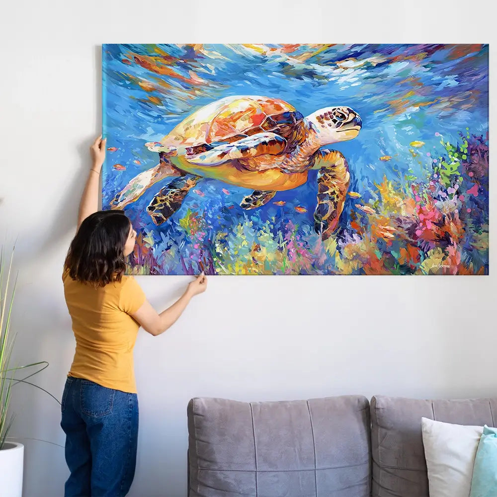 Sea Turtles Adventure Oversized Canvas Print Sea Turtles Adventure Oversized Canvas Print wall art product Art Print Shop