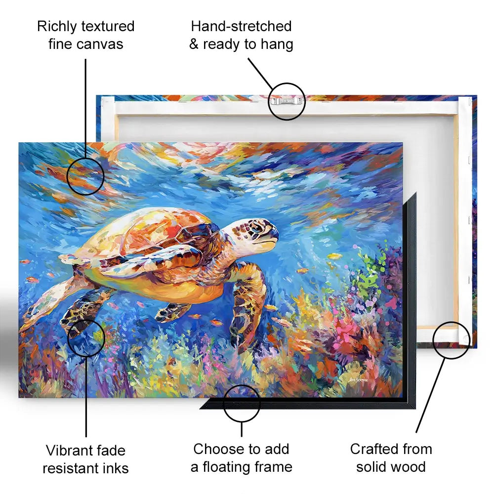 Sea Turtles Adventure Oversized Canvas Print Sea Turtles Adventure Oversized Canvas Print wall art product Leon Devenice