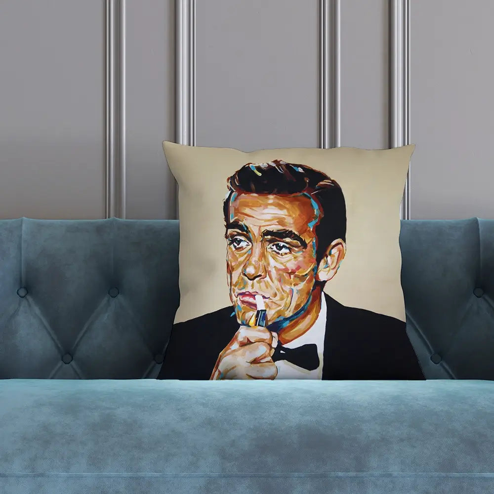 Sean Connery Bond Cushion Sean Connery Bond Cushion wall art product Juliet Stockton