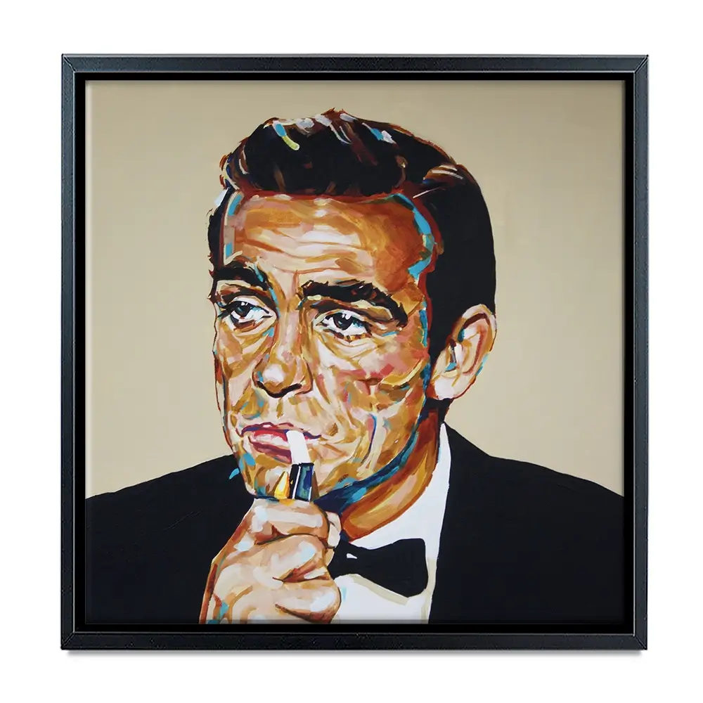 Sean Connery Bond Square Canvas Print Sean Connery Bond Square Canvas Print wall art product Juliet Stockton