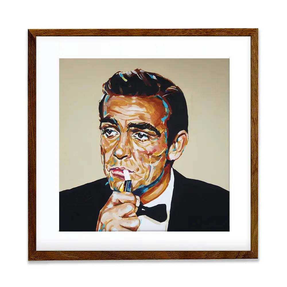 Sean Connery Bond Square Framed Art Print Sean Connery Bond Square Framed Art Print wall art product Juliet Stockton