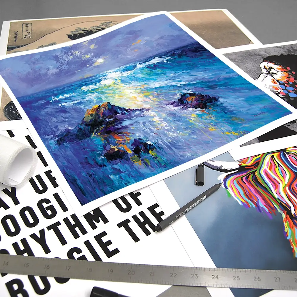 Seascape With Crashing Waves Over Rocky Coast Square Art Print Seascape With Crashing Waves Over Rocky Coast Square Art Print wall art product Leon Devenice